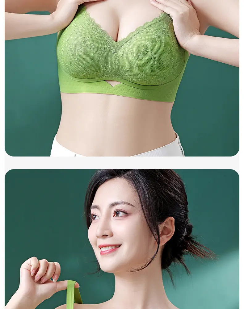 Women's Green Push Up Bra with Back Support — feature 15