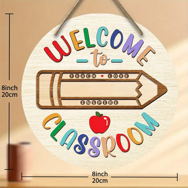 in stock Cross-border Back to School Season Wooden Welcome to Classroom Listing Welcome to Logo Creative House Display