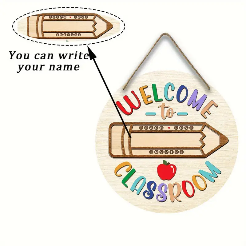 in stock Cross-border Back to School Season Wooden Welcome to Classroom Listing Welcome to Logo Creative House Display