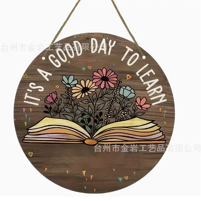 in stock Cross-border Back to School Season Wooden Welcome to Classroom Listing Welcome to Logo Creative House Display