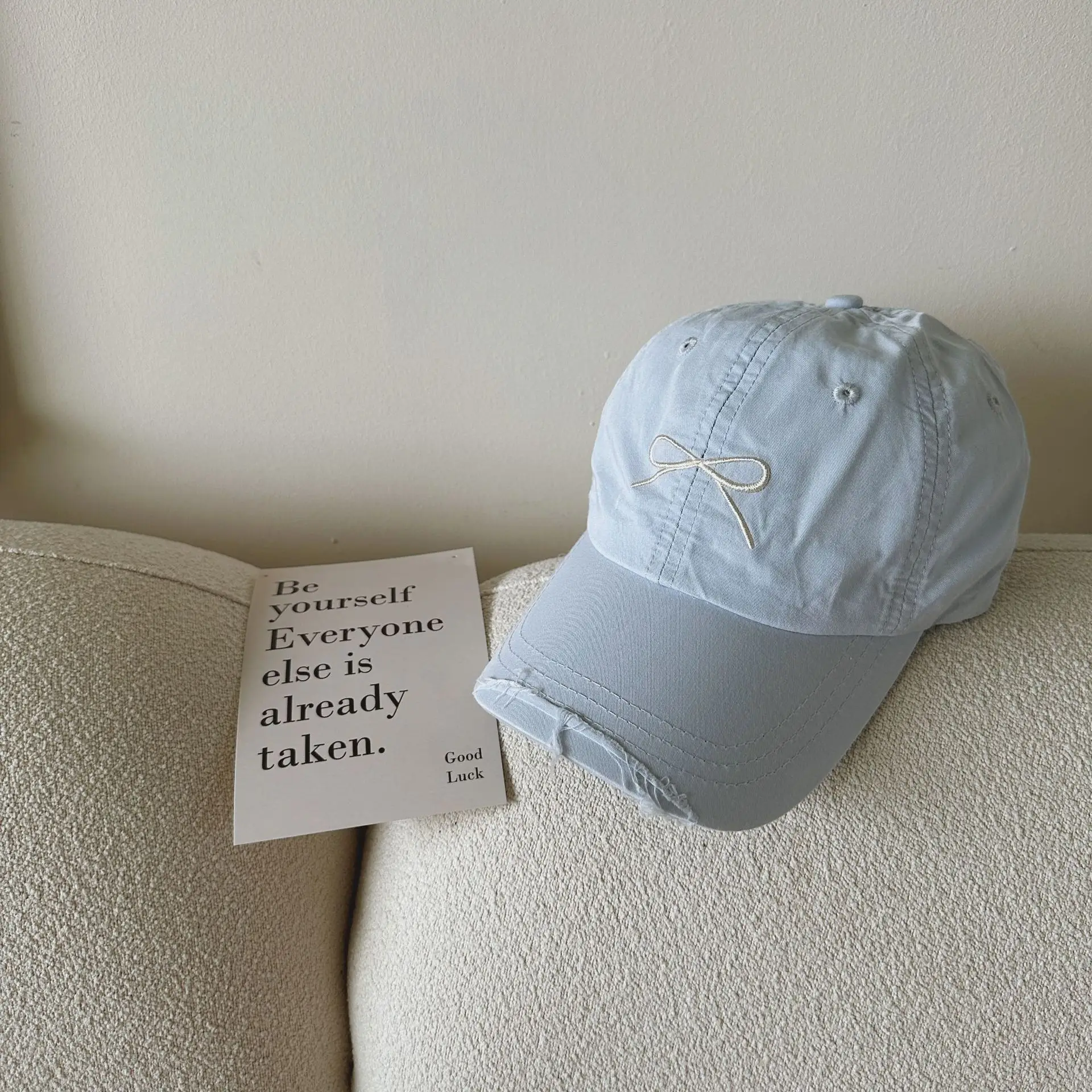 Light Blue Butterfly Cap for Girls 2024 Summer - Image 2