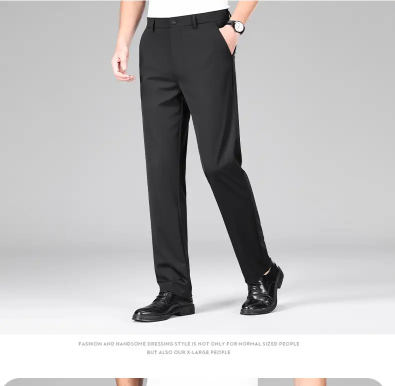 Men Navy Blue Slim Fit Summer Pants Thin — feature 13