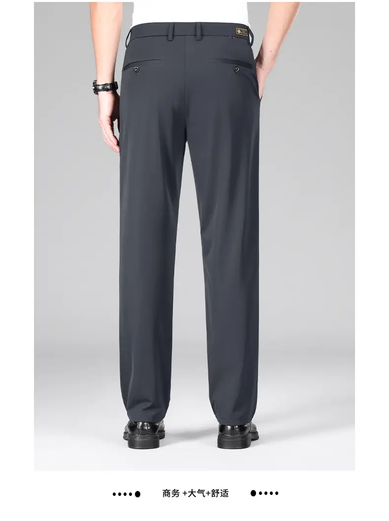 Men Navy Blue Slim Fit Summer Pants Thin — feature 17