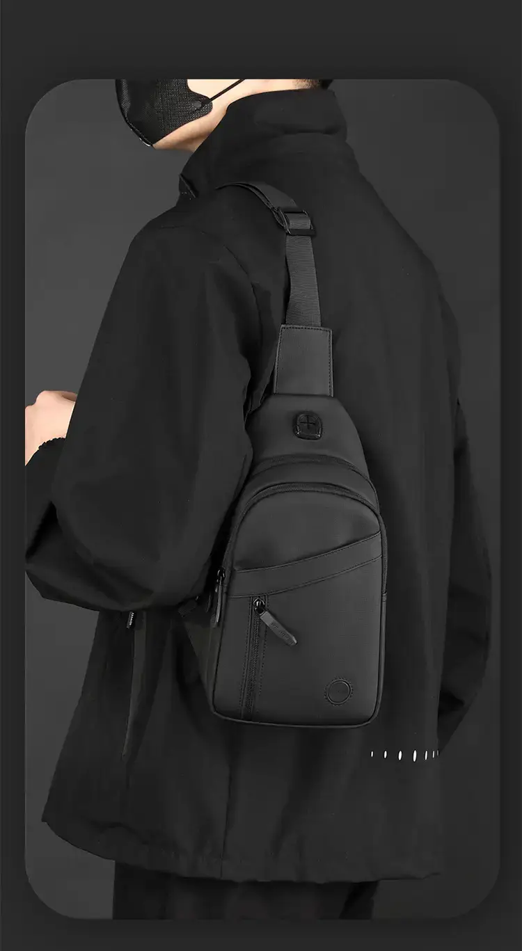 Men's Crossbody Bag Black Casual Shoulder Crossbody — feature 4