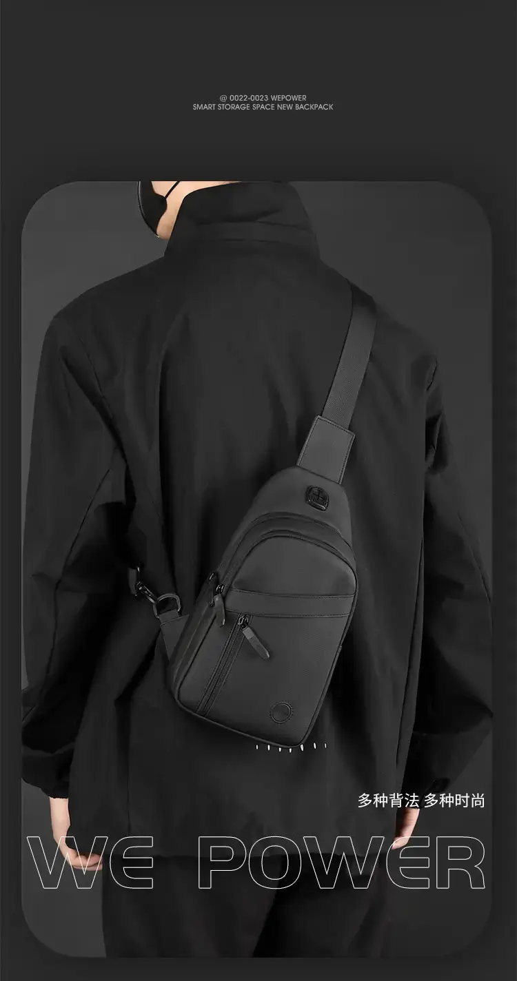 Men's Crossbody Bag Black Casual Shoulder Crossbody — feature 5