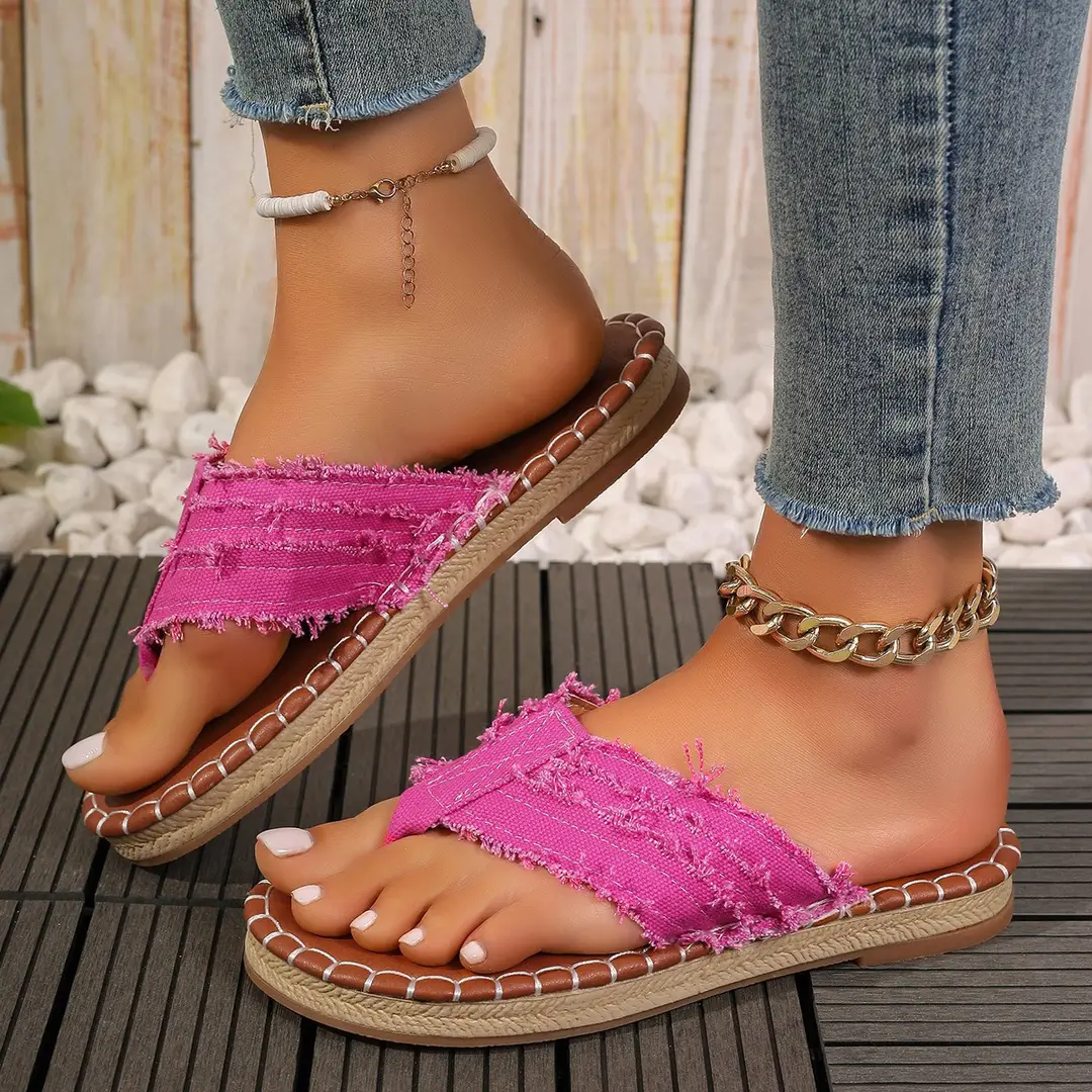 Foreign Trade plus size Slippers Women's 2024 Summer New Flat Flip-flop Casual Outfit Beach Flip-flops Women's Sandals and Slippers - Image 11