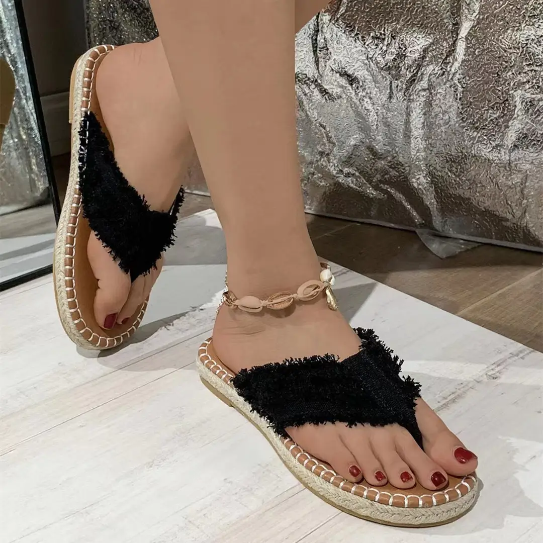 Foreign Trade plus size Slippers Women's 2024 Summer New Flat Flip-flop Casual Outfit Beach Flip-flops Women's Sandals and Slippers — feature 3