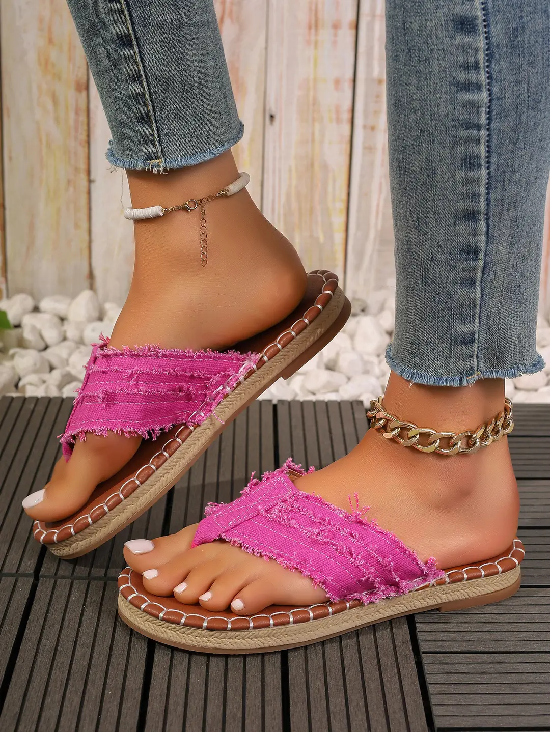 Foreign Trade plus size Slippers Women's 2024 Summer New Flat Flip-flop Casual Outfit Beach Flip-flops Women's Sandals and Slippers — feature 7
