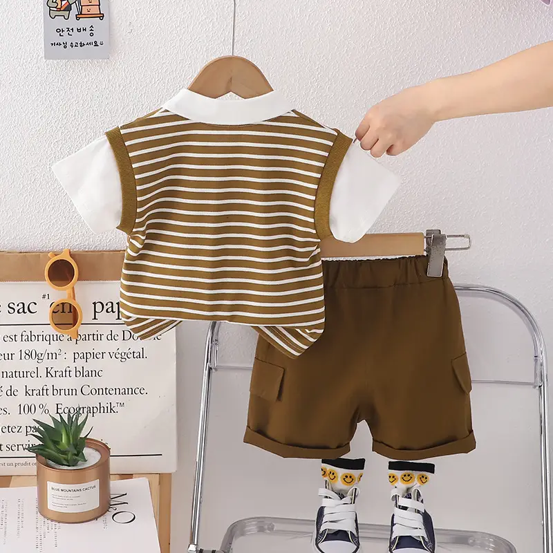 Boys Striped T-Shirt Shorts 2024 Set — feature 10