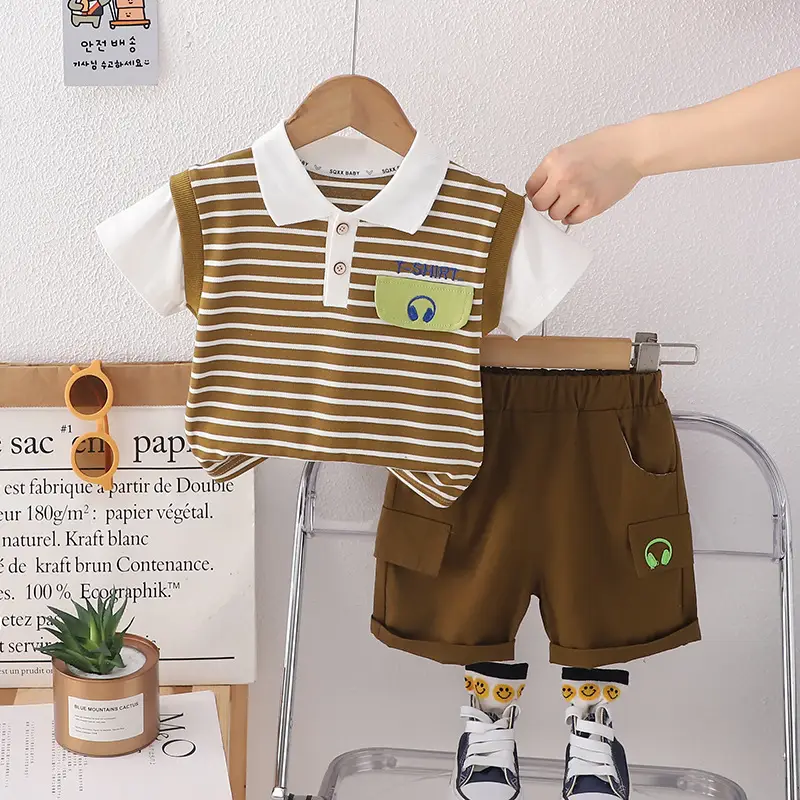 Boys Striped T-Shirt Shorts 2024 Set — feature 9