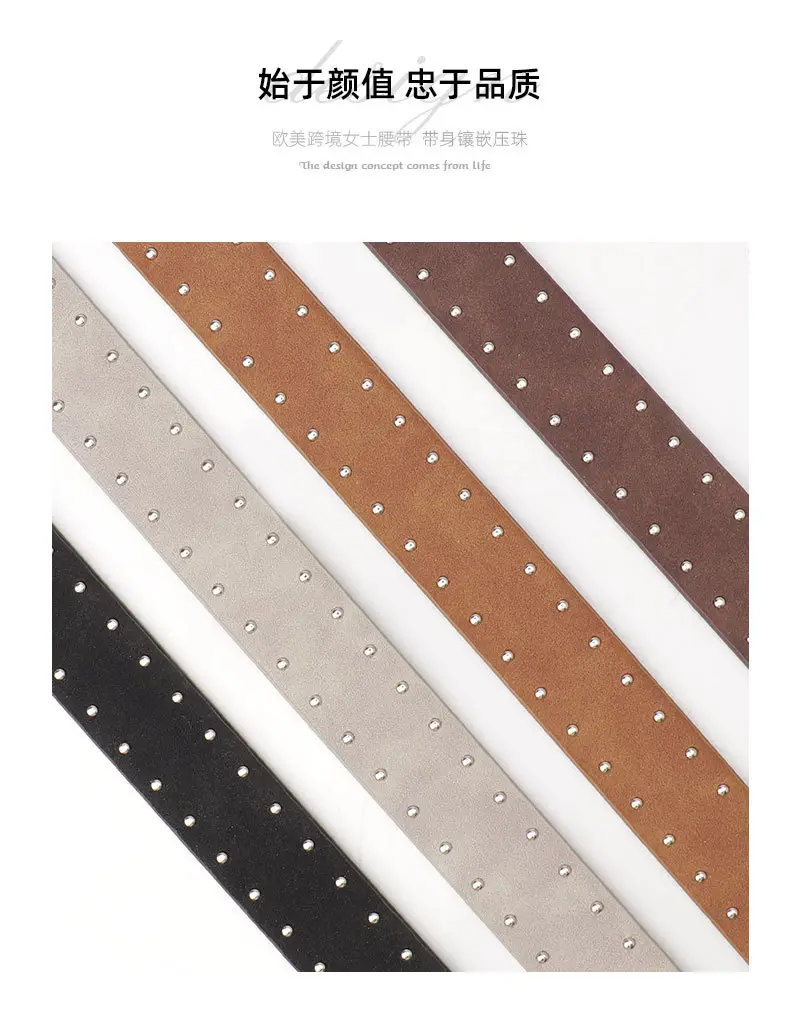 Women's Cross-border Beaded Belt Brown Black — feature 10