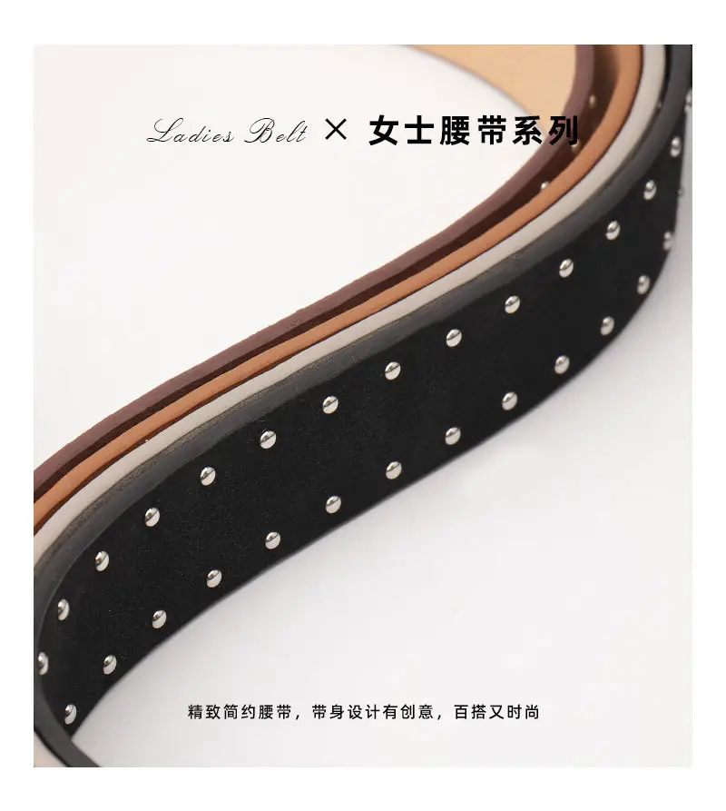 Women's Cross-border Beaded Belt Brown Black — feature 12