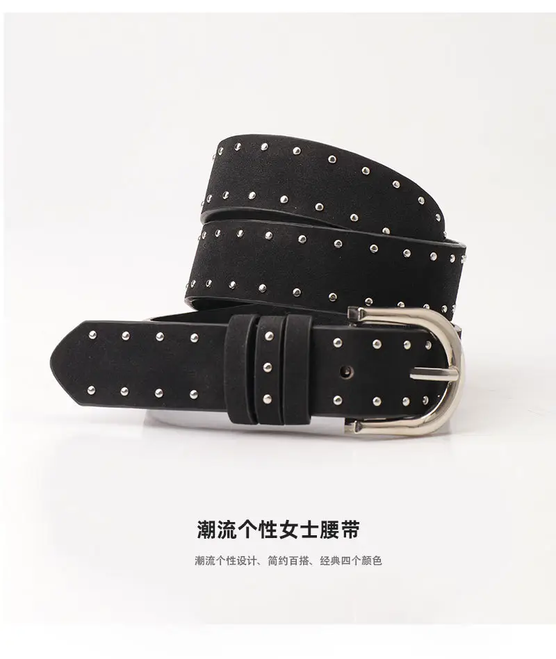 Women's Cross-border Beaded Belt Brown Black — feature 17