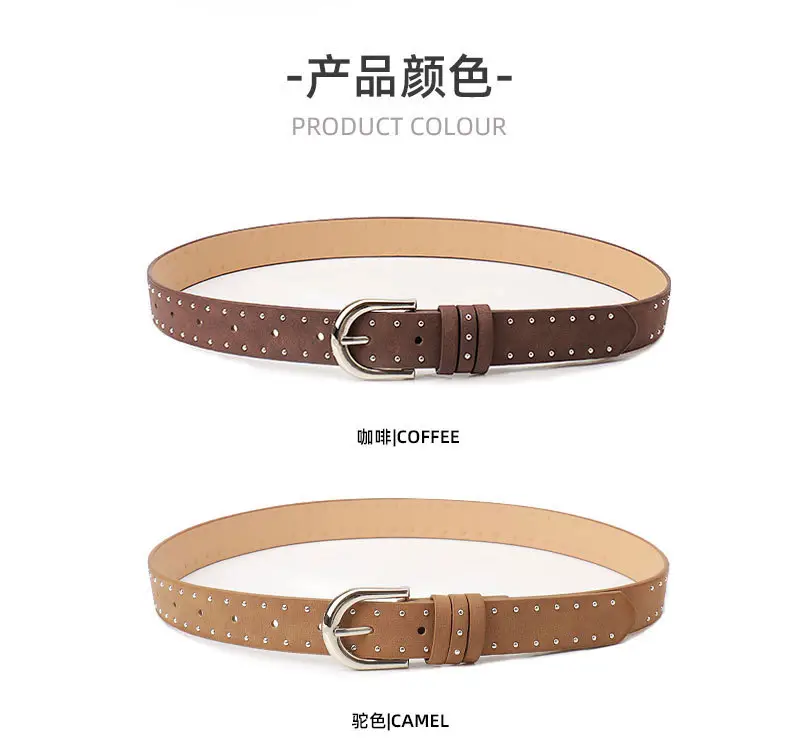 Women's Cross-border Beaded Belt Brown Black — feature 18
