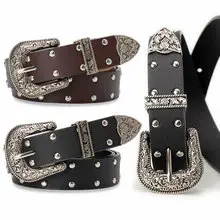 Women's Cross-border Beaded Belt Brown Black — feature 7
