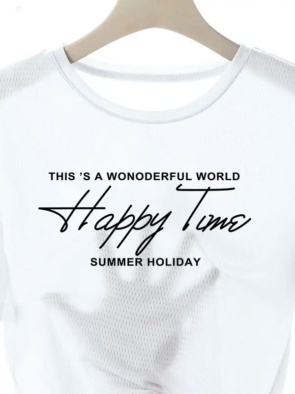 2026 Ice Silk Printed T-Shirt Men Summer Wear