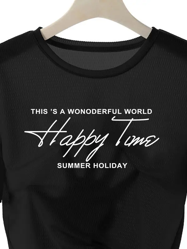 2026 Ice Silk Printed T-Shirt Men Summer Wear