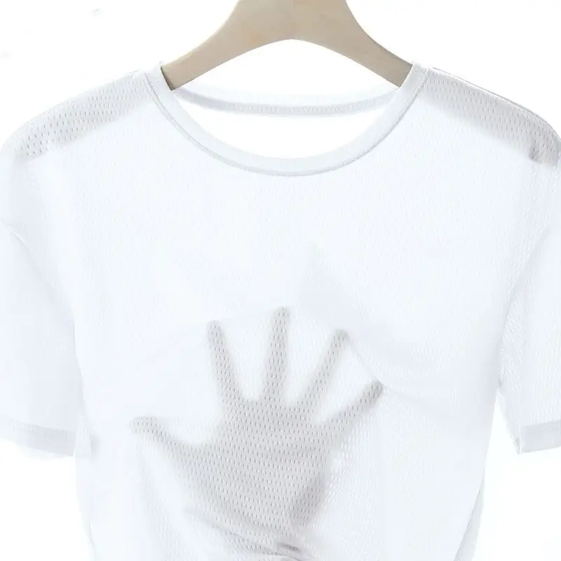 2026 Ice Silk Printed T-Shirt Men Summer Wear