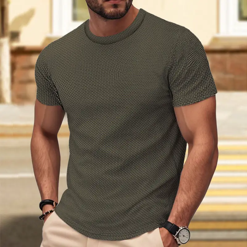 Men's 2026 Summer Slim Fit T-Shirt Navy Blue - Image 3