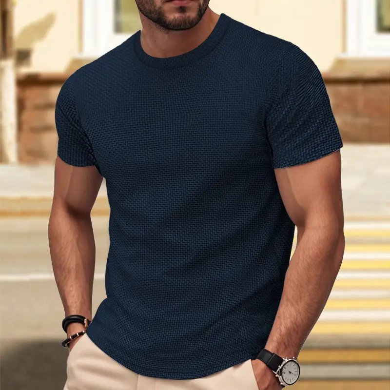 Men's 2026 Summer Slim Fit T-Shirt Navy Blue - Image 5