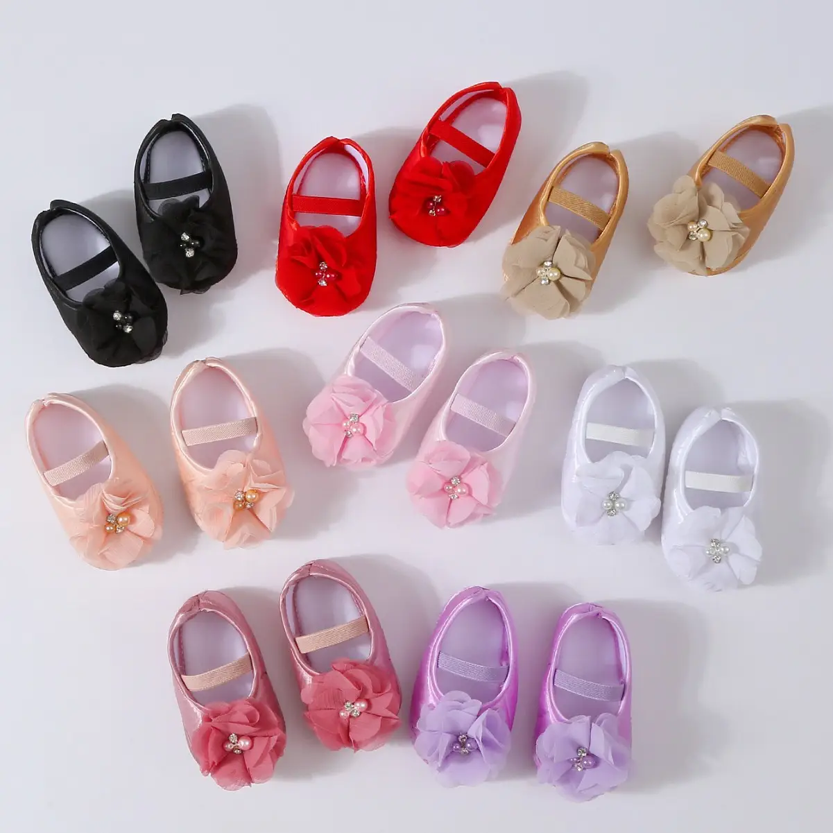 Newborn Princess Shoes Purple Bow 0-1 Year
