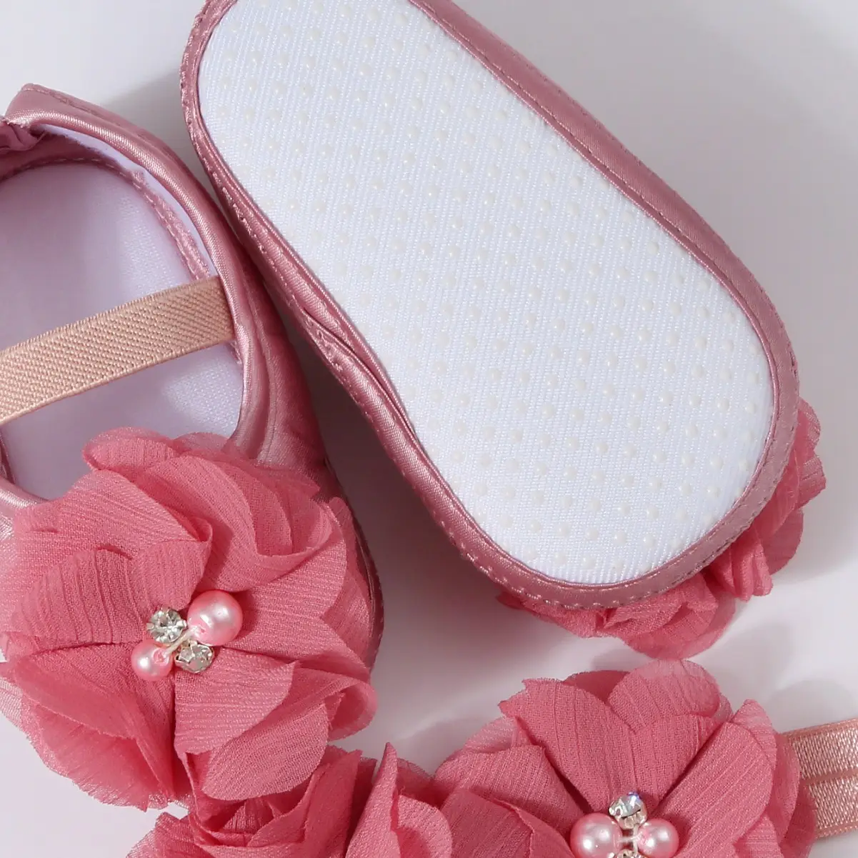 Newborn Princess Shoes Purple Bow 0-1 Year