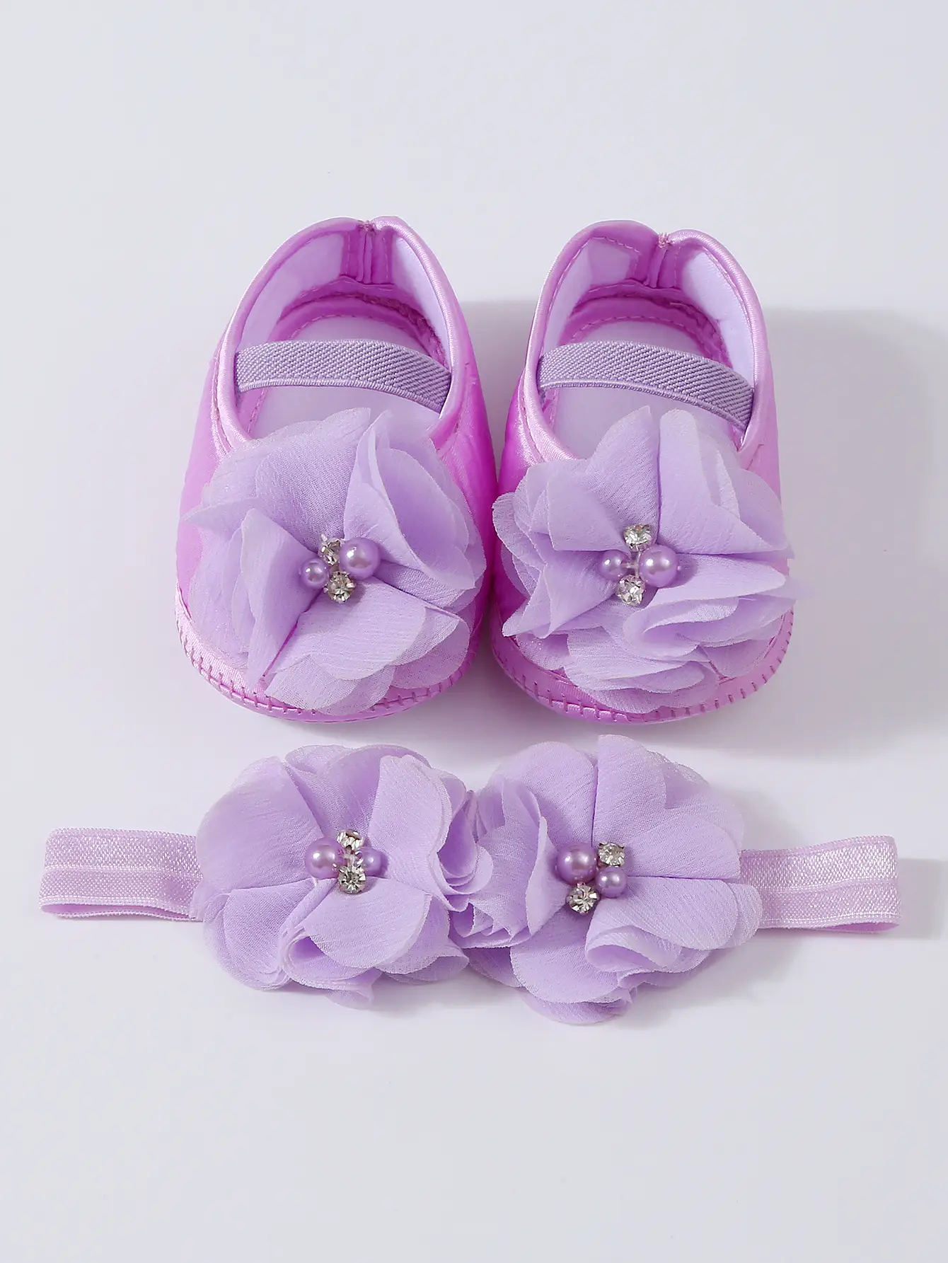 Newborn Princess Shoes Purple Bow 0-1 Year — feature 7