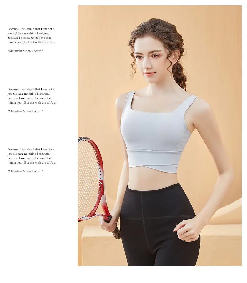 Women's White Shockproof Running Fitness Vest Bra Medium — feature 24