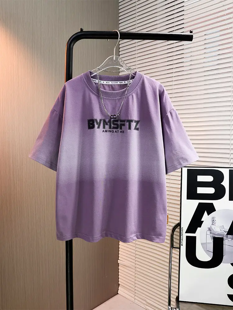 Boys Summer T-Shirt Purple 2025 New Korean Style