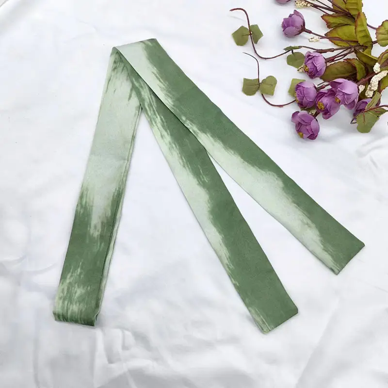 New Chinese Style Hanfu Hair Band Ink Bamboo Leaf Long Antique Hair Rope with Landscape Printing Silk Scarf Headwear Hair Accessories - Image 19