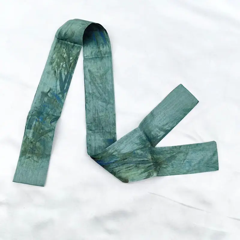 New Chinese Style Hanfu Hair Band Ink Bamboo Leaf Long Antique Hair Rope with Landscape Printing Silk Scarf Headwear Hair Accessories - Image 32