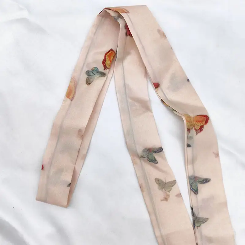 New Chinese Style Hanfu Hair Band Ink Bamboo Leaf Long Antique Hair Rope with Landscape Printing Silk Scarf Headwear Hair Accessories - Image 35
