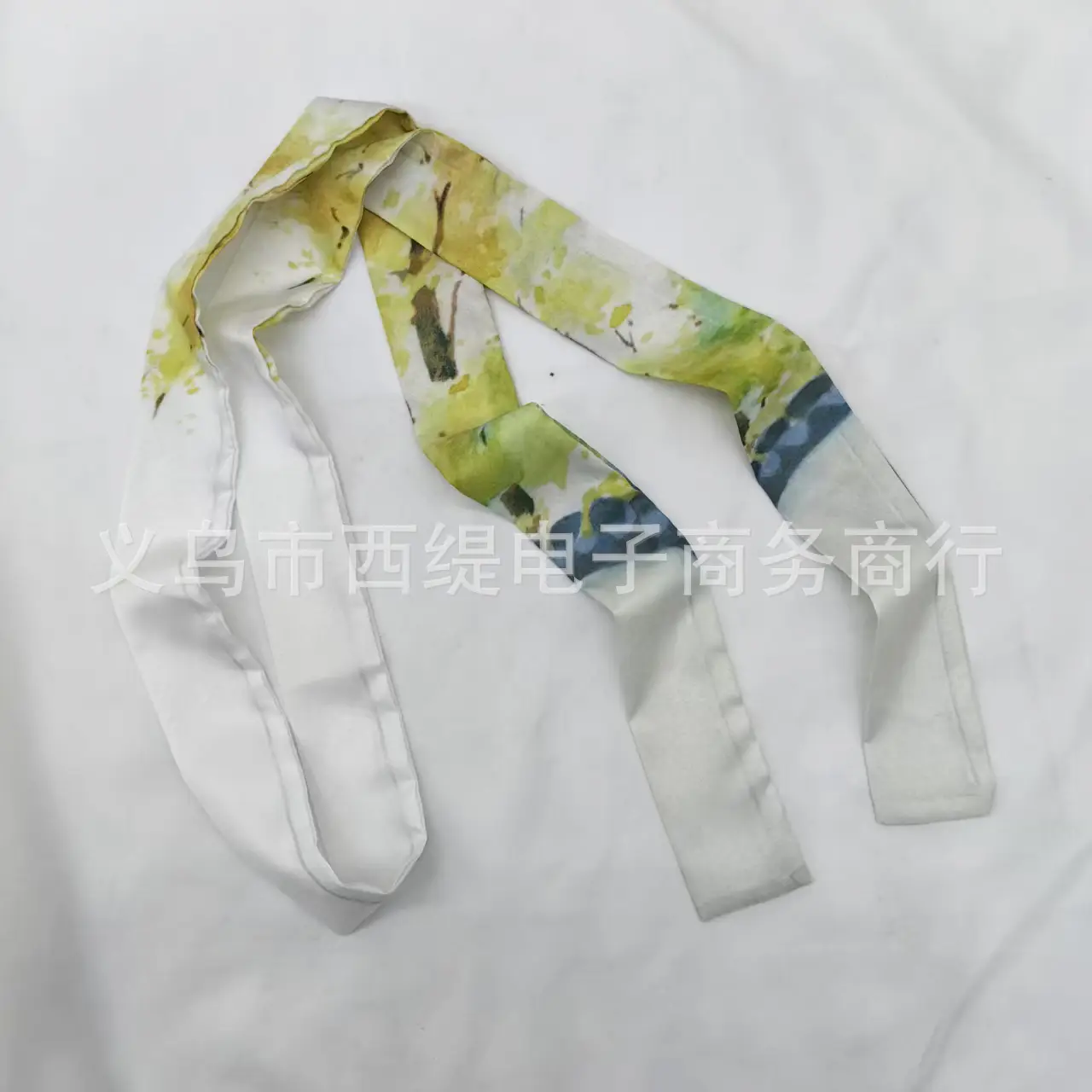 New Chinese Style Hanfu Hair Band Ink Bamboo Leaf Long Antique Hair Rope with Landscape Printing Silk Scarf Headwear Hair Accessories - Image 43