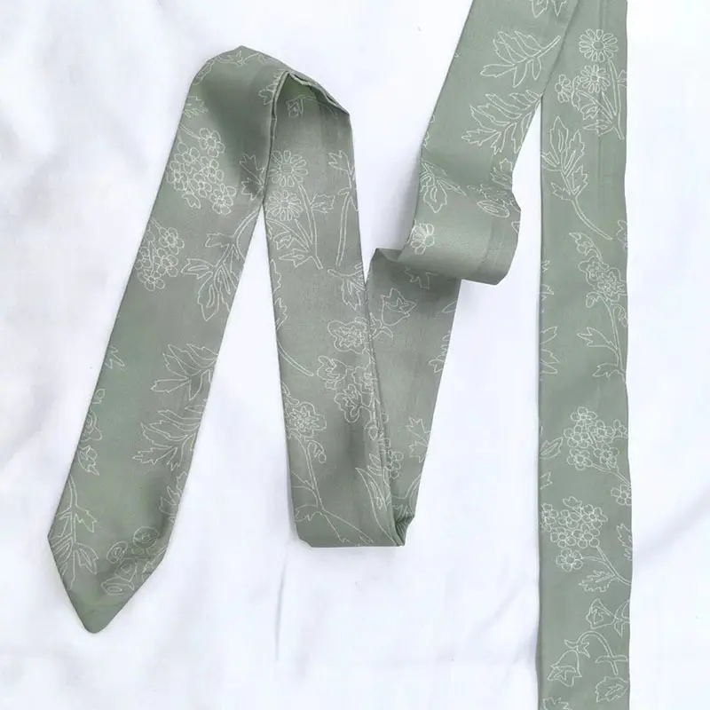 New Chinese Style Hanfu Hair Band Ink Bamboo Leaf Long Antique Hair Rope with Landscape Printing Silk Scarf Headwear Hair Accessories - Image 6