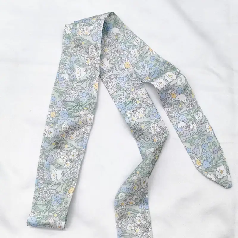 New Chinese Style Hanfu Hair Band Ink Bamboo Leaf Long Antique Hair Rope with Landscape Printing Silk Scarf Headwear Hair Accessories - Image 9