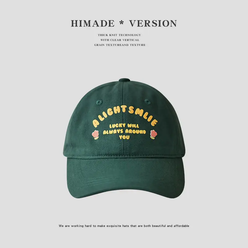 Flower Pink Letter Embroidered Baseball Cap Women's Spring Summer