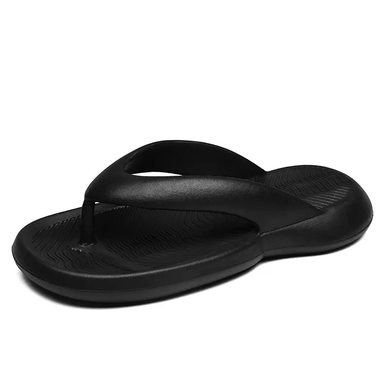 Men's 2025 LED Light Flip Flops Black Rubber