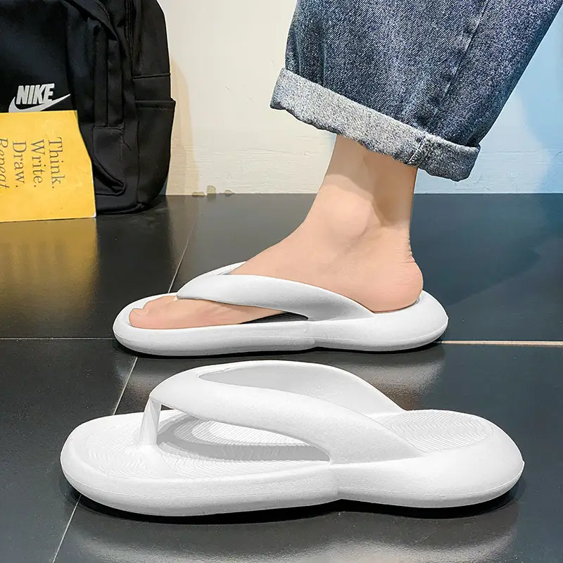 Men's 2025 LED Light Flip Flops Black Rubber