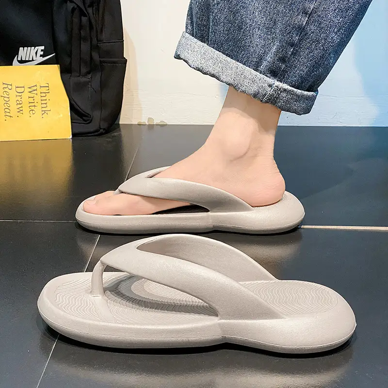 Men's 2025 LED Light Flip Flops Black Rubber