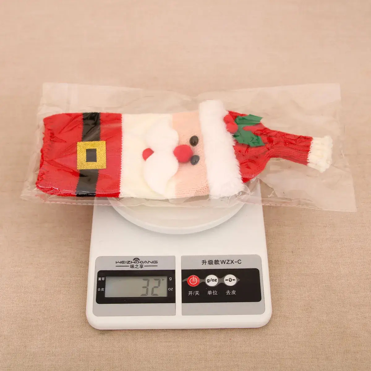 Knitted Wool Christmas Wine Bottle Decor Set Red Black White — feature 7