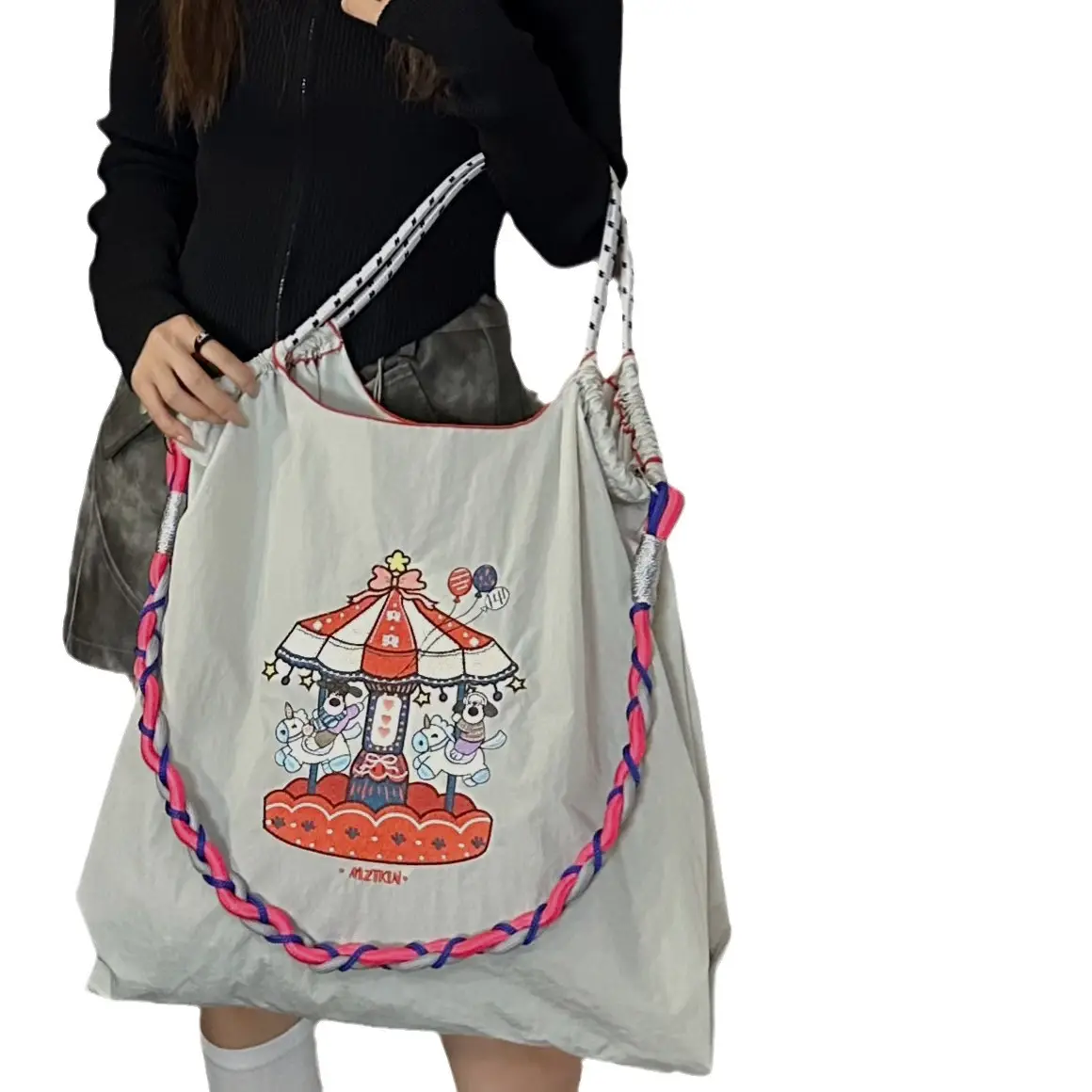 2024 Canvas Shoulder Bag for Girls Large Capacity Office Style - Image 21