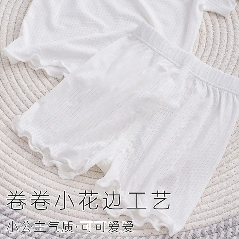 2026 Summer Ultra-Thin Modal Lace Set Baby Girl Pajamas Little Princess Short-Sleeve Homewear — feature 12