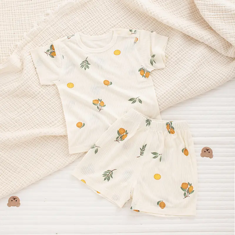 2026 Summer Ultra-Thin Modal Lace Set Baby Girl Pajamas Little Princess Short-Sleeve Homewear — feature 25