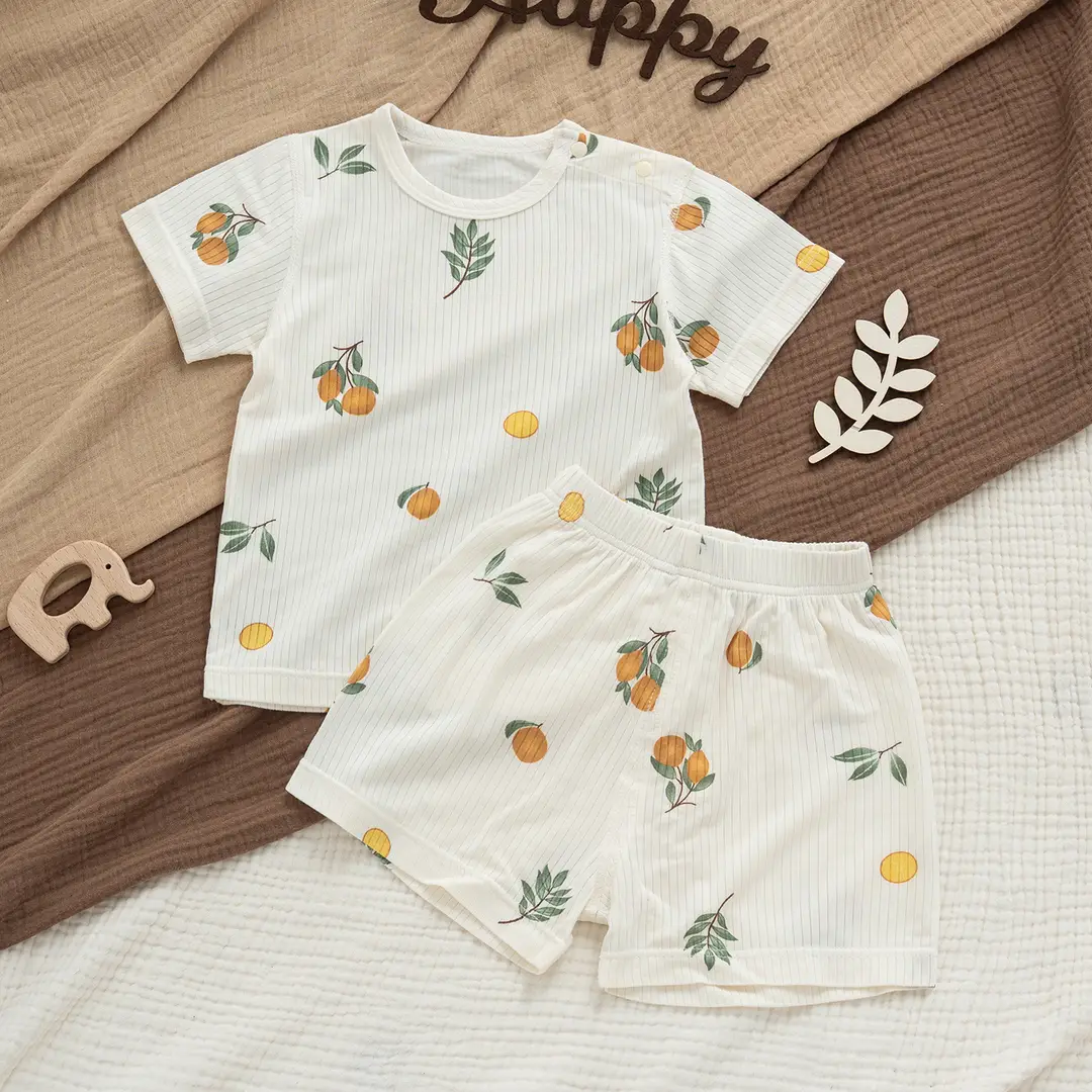 2026 Summer Ultra-Thin Modal Lace Set Baby Girl Pajamas Little Princess Short-Sleeve Homewear