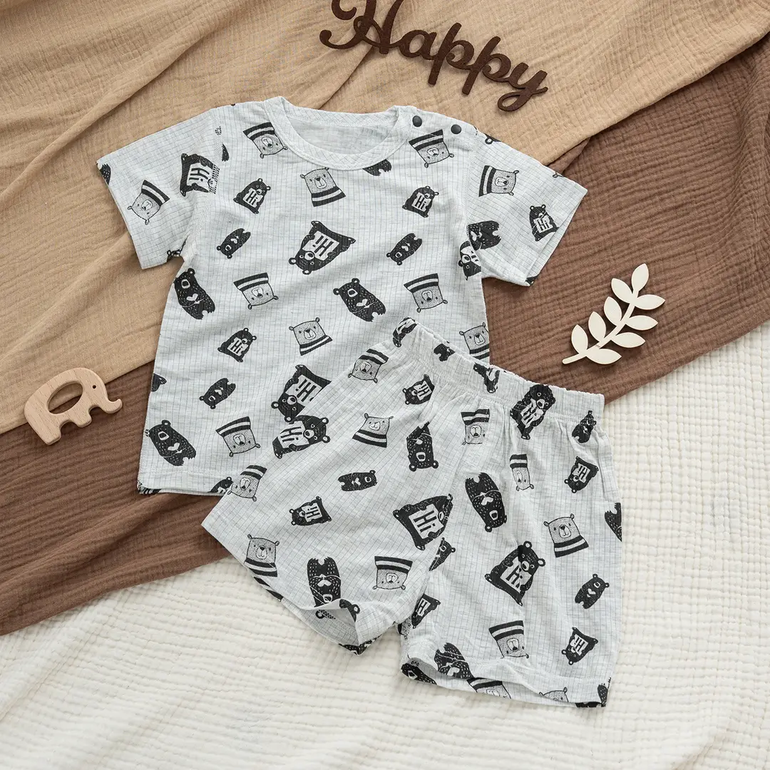 2026 Summer Ultra-Thin Modal Lace Set Baby Girl Pajamas Little Princess Short-Sleeve Homewear
