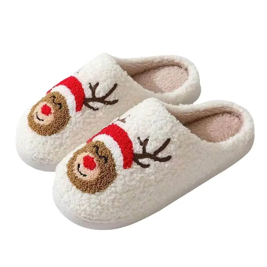 Christmas Reindeer Cotton Slippers with Thick Fleece & Non-Slip Soles - Image 6