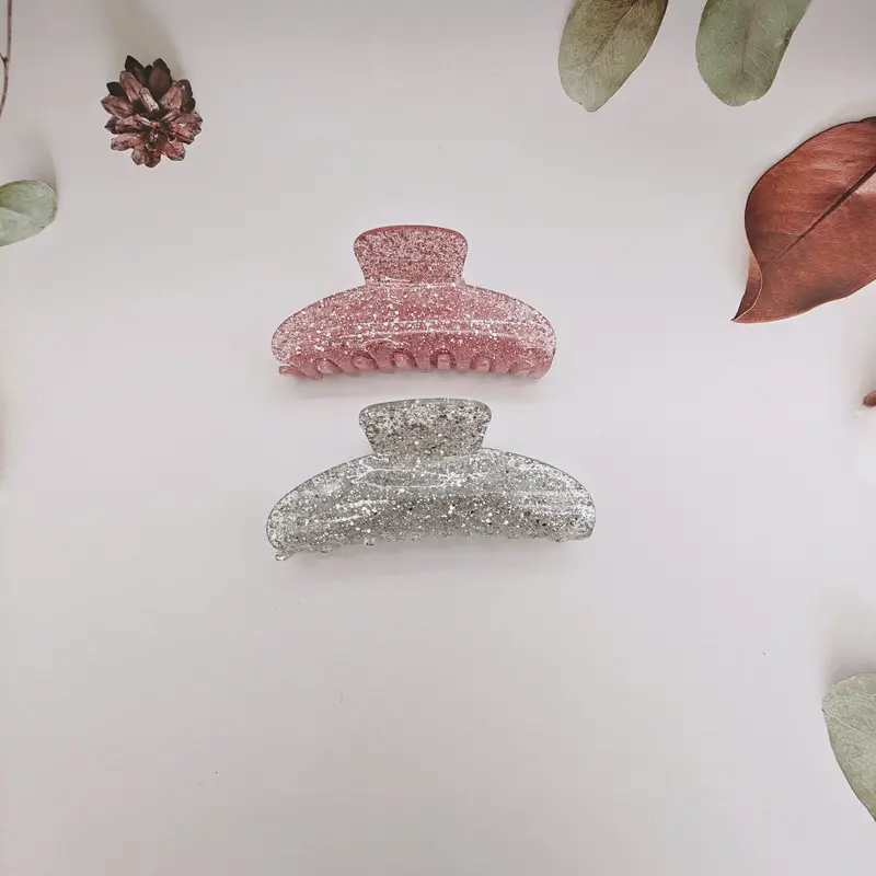 Glitter Acrylic Hair Clips for High Pony Tails - Image 11