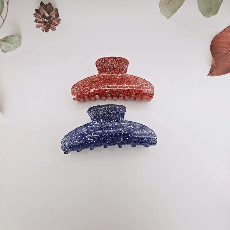 Glitter Acrylic Hair Clips for High Pony Tails - Image 12