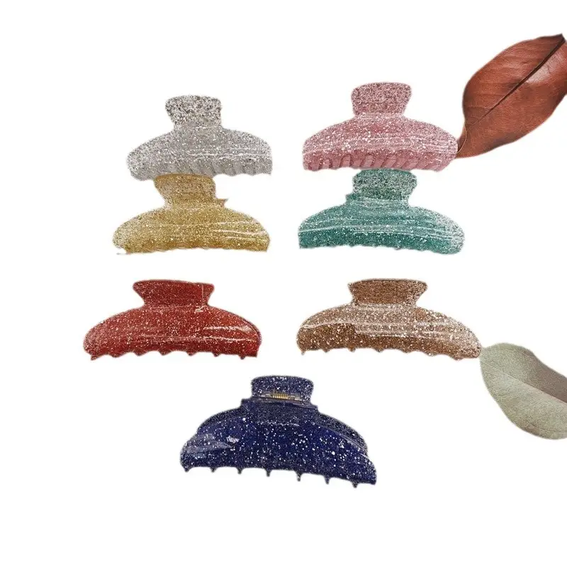Glitter Acrylic Hair Clips for High Pony Tails - Image 14