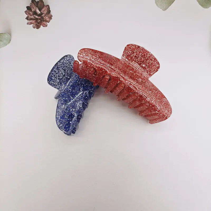 Glitter Acrylic Hair Clips for High Pony Tails — feature 2